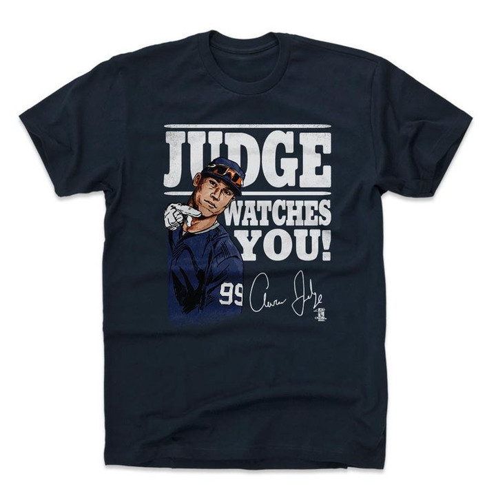 Aaron Judge Mens Cotton T shirt   New York Y Baseball Aaron Judge Photobomb W Wht