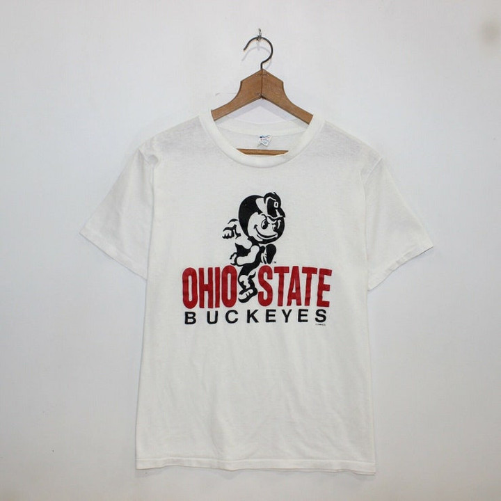 Vintage 80s Ohio State Buckeyes NCAA Champion White T Shirt Size XL
