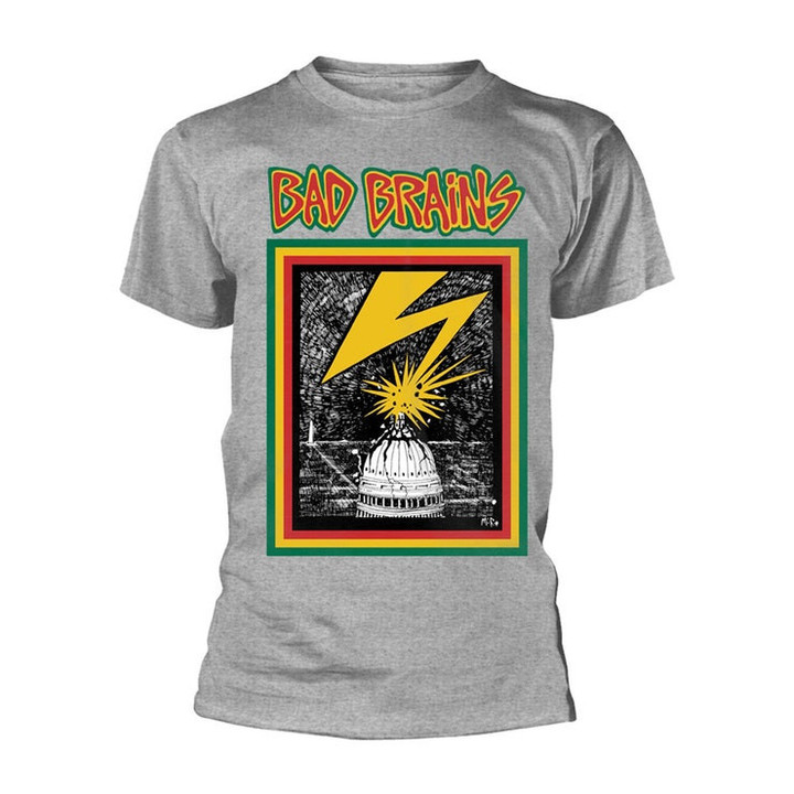 Grey Bad Brains Official Tee T Shirt Mens Unisex