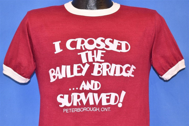 80s I Crossed Bailey Bridge Ontario t shirt Small