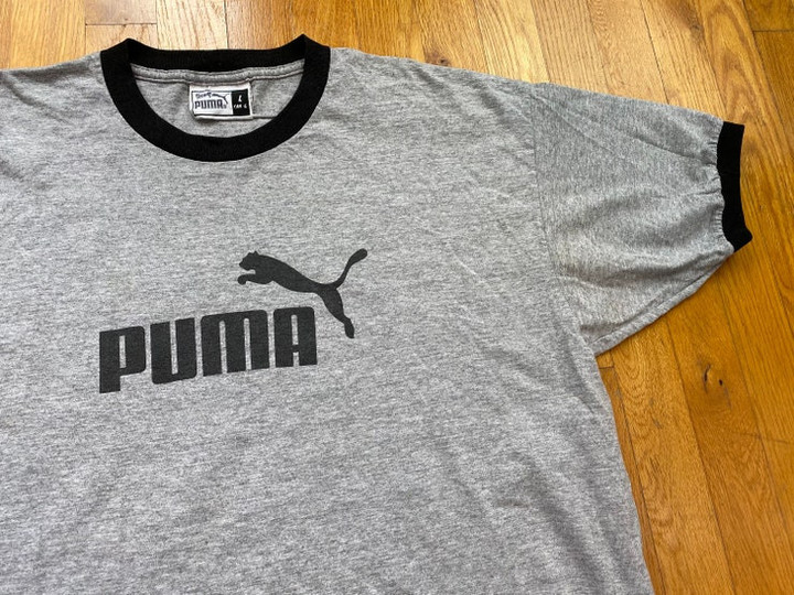 Vintage Puma shirt 90s puma tshirt made in usa puma shirt puma ringer tshirt puma soccer tshirt puma spell out puma athletic wear germany