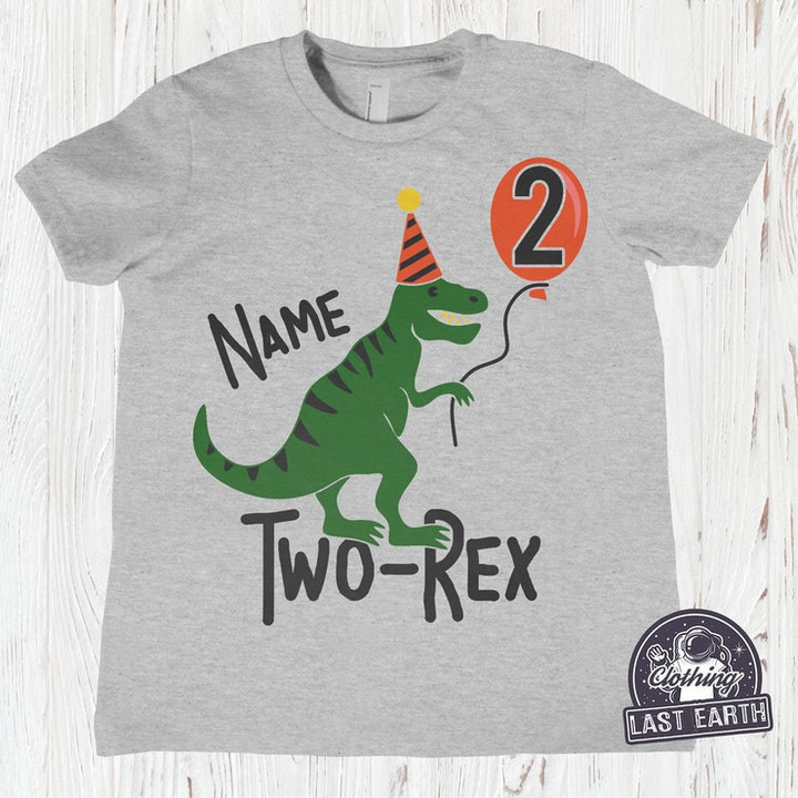 Personalized Birthday Shirt 1st Birthday 2nd 3rd Birthday Custom Dinosaur Tees Kids T Rex Tshirt Toddler Shirts Nephew Gifts Baby