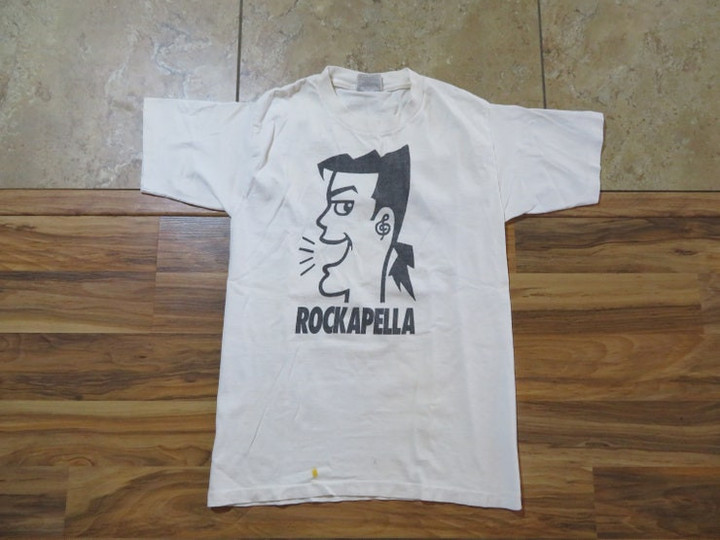 RARE Vintage Rockapella White T shirt Sz M Rock Band Concert Tour