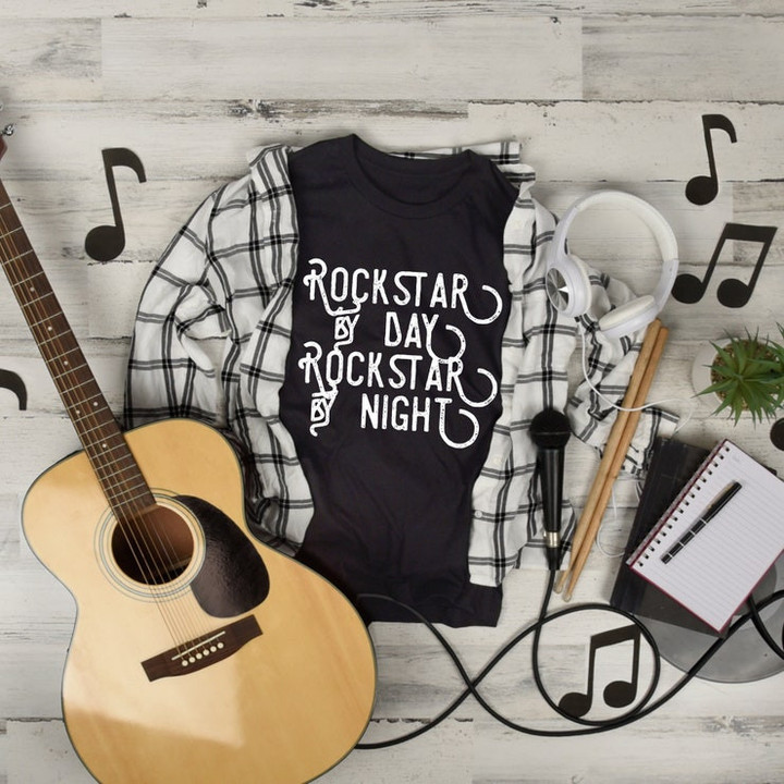 Music Rockstar T Shirt   Gifts for MusiciansBand MembersMusic TeachersMusic LoversCotton T ShirtsMusic ApparelMusic TeesMusic Gifts