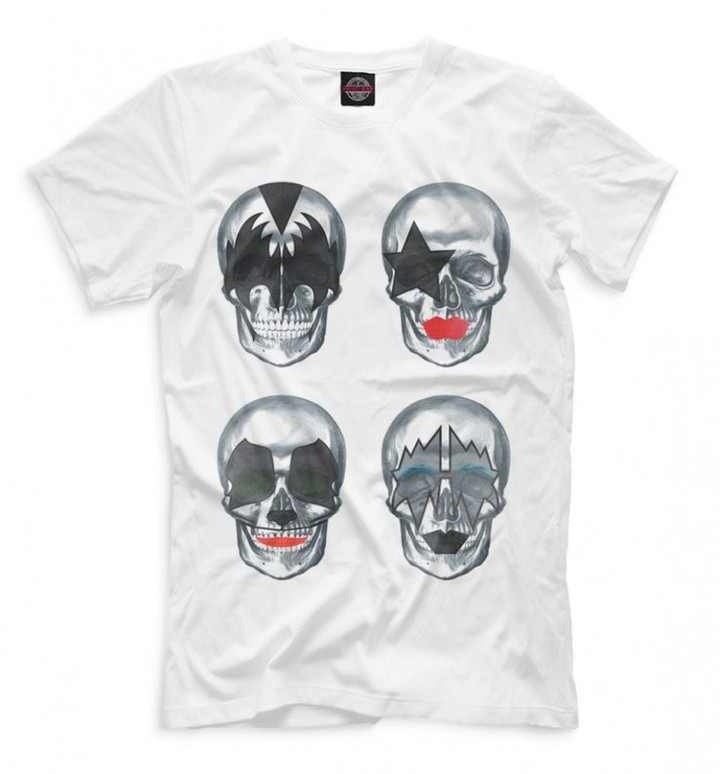 Kiss Skulls T Shirt High Quality Rock Tee Mens and Womens All Sizes