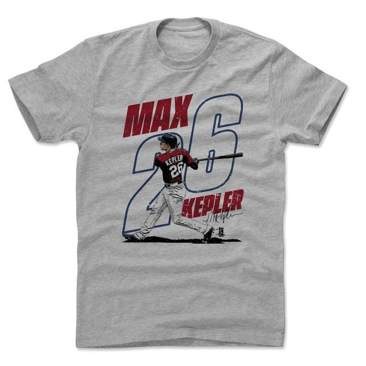 Max Kepler Mens Cotton T Shirt   Minnesota Baseball Max Kepler Swing R