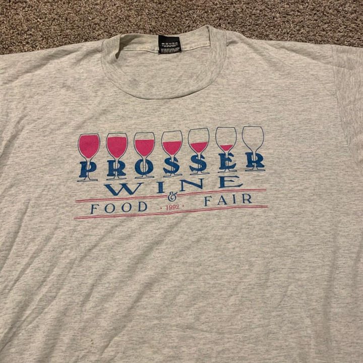 Vintage 90s Prosser Wine Festival t shirt size XL L Large Vtg 1990s Pink Tee Shirt 92 1992 Basic Mom Norm