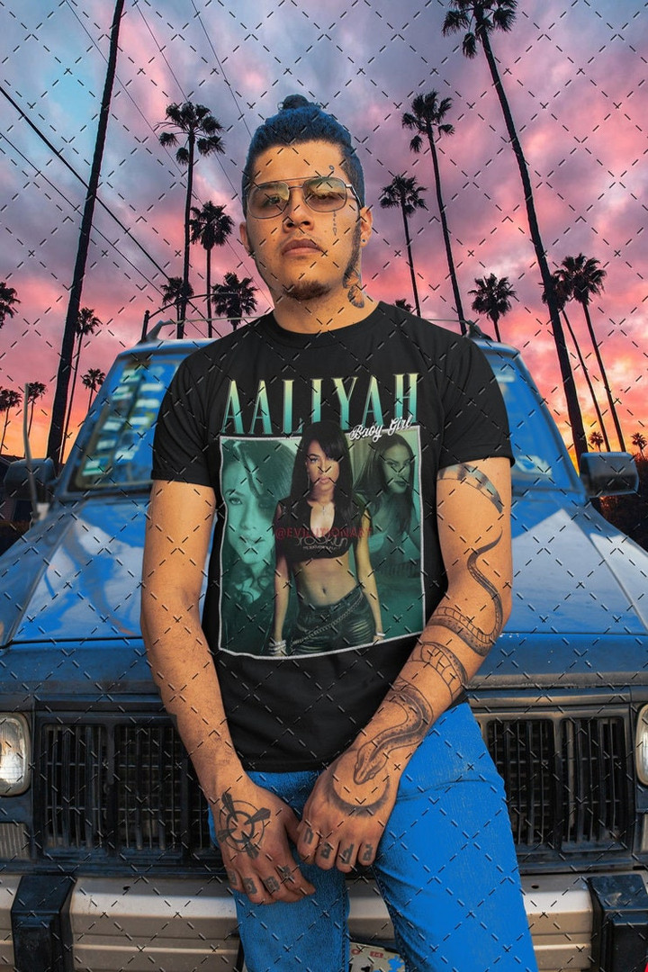 Aaliyah T Shirt Vintage 90s Hip Hop Rap Tour Unisex Tee Shirt