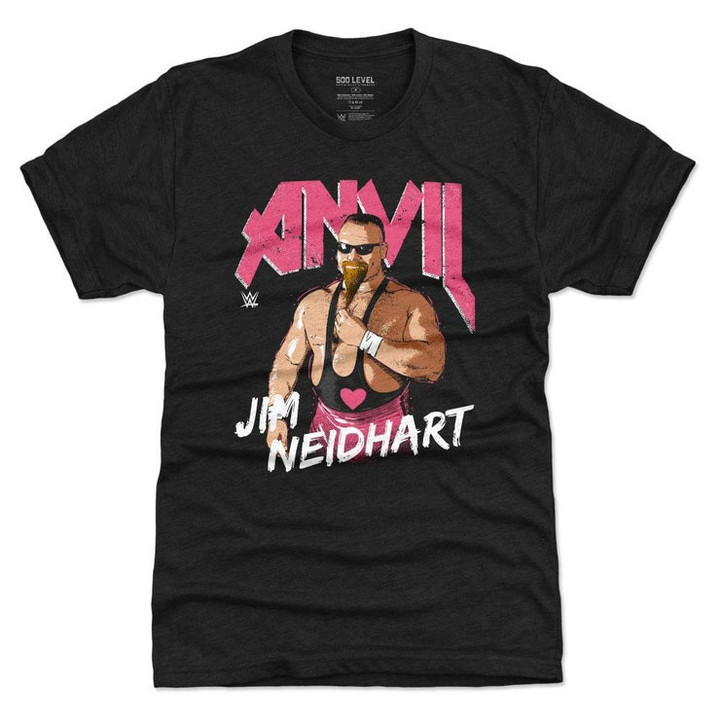 Jim The Anvil Neidhart Mens Premium T Shirt   Legends WWE Jim The Anvil Neidhart Pop WHT