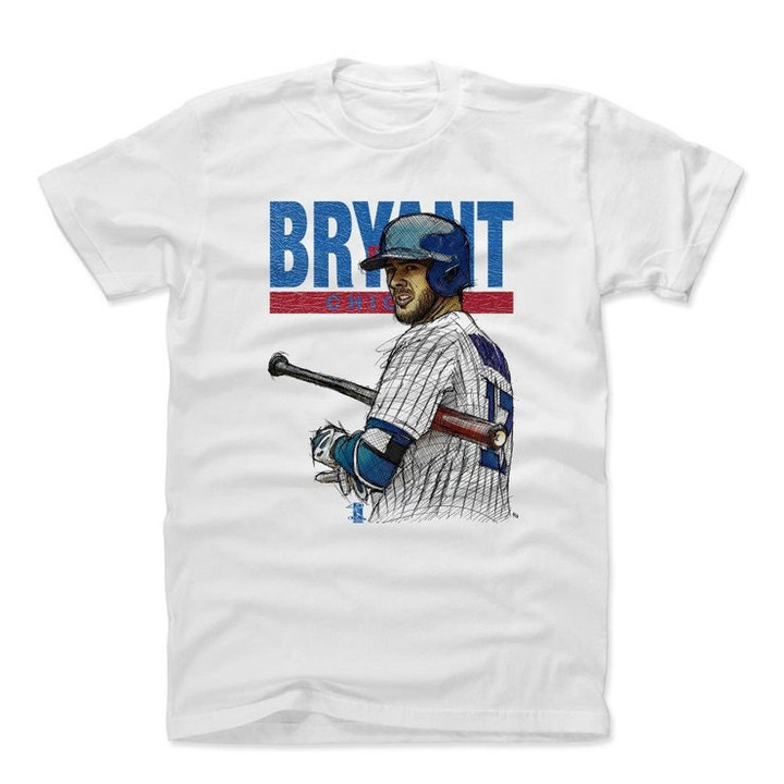 Kris Bryant Mens Cotton T Shirt   Chicago C Baseball Kris Bryant Sketch B