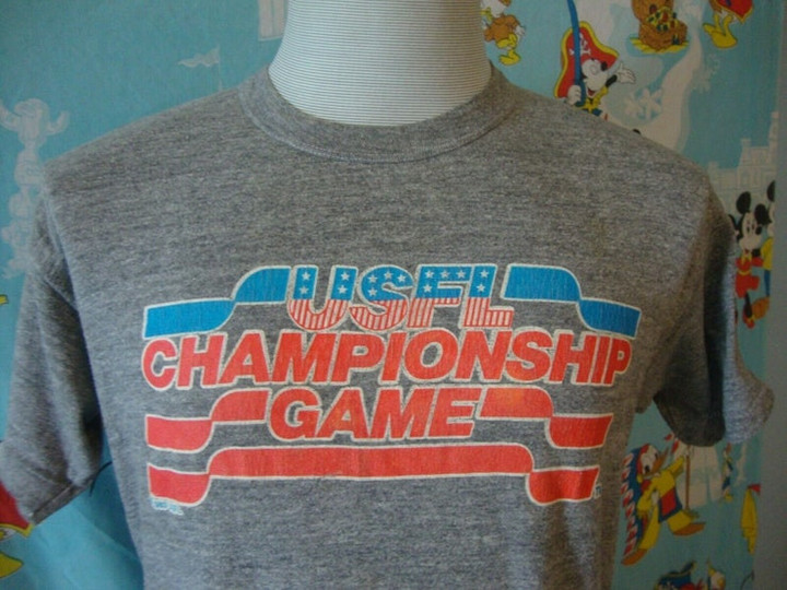 Vintage 80s USFL 1983 Michigan Panthers Rayon Tri Blend T Shirt M