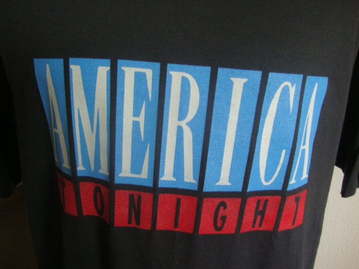Vintage 80s America Tonight TV Show T Shirt Size L