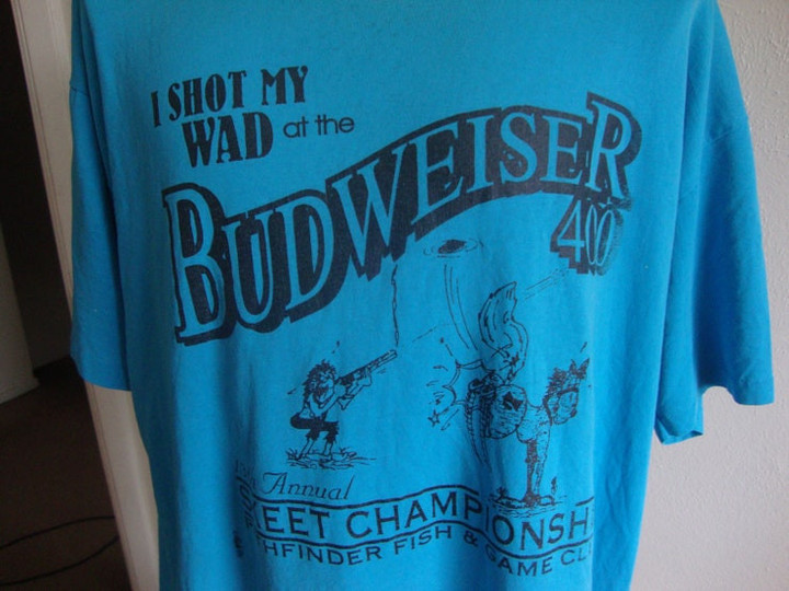 Vintage 90s I Shot My Wad At The Budweiser 400 13th Annual Skeet Championship T Shirt Size 2XL