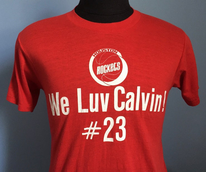 80s Vintage Houston Rockets Calvin Murphy 23 We Luv Calvin Coke is It Coca Cola soda pop promo nba basketball T Shirt   MEDIUM