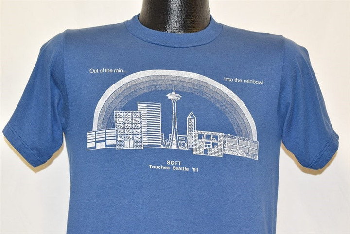 90s Seattle 91 Out of Rain Into Rainbow t shirt Small