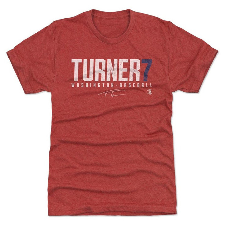 Trea Turner Mens Premium T Shirt   Washington Baseball Trea Turner Turner7 W WHT