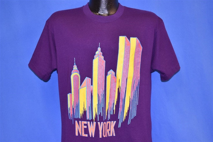 80s New York City Skyline t shirt Large