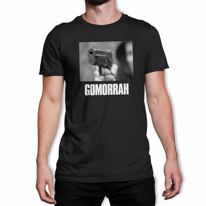Gomorrah Gun Barrel Box Art Mens Black T Shirt