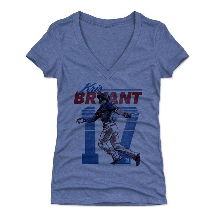 Kris Bryant Womens V Neck T Shirt   Chicago C Baseball Kris Bryant Retro B