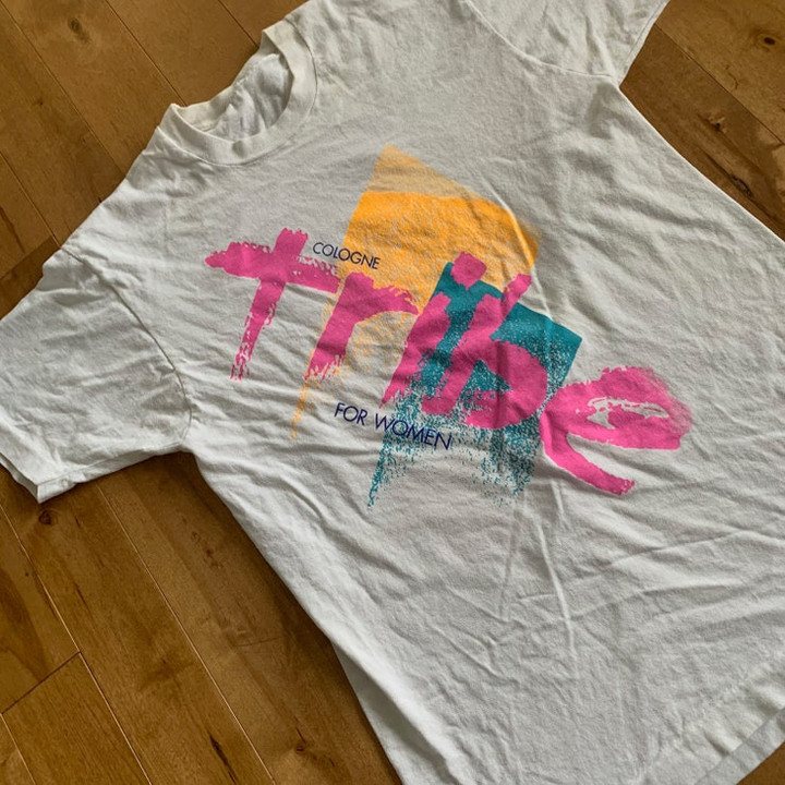 1991 Tribe by Coty Cologne For Women Promotional T shirt Vintage 1990s Perfume d Promo Tee Retro Discontinued Fragrance