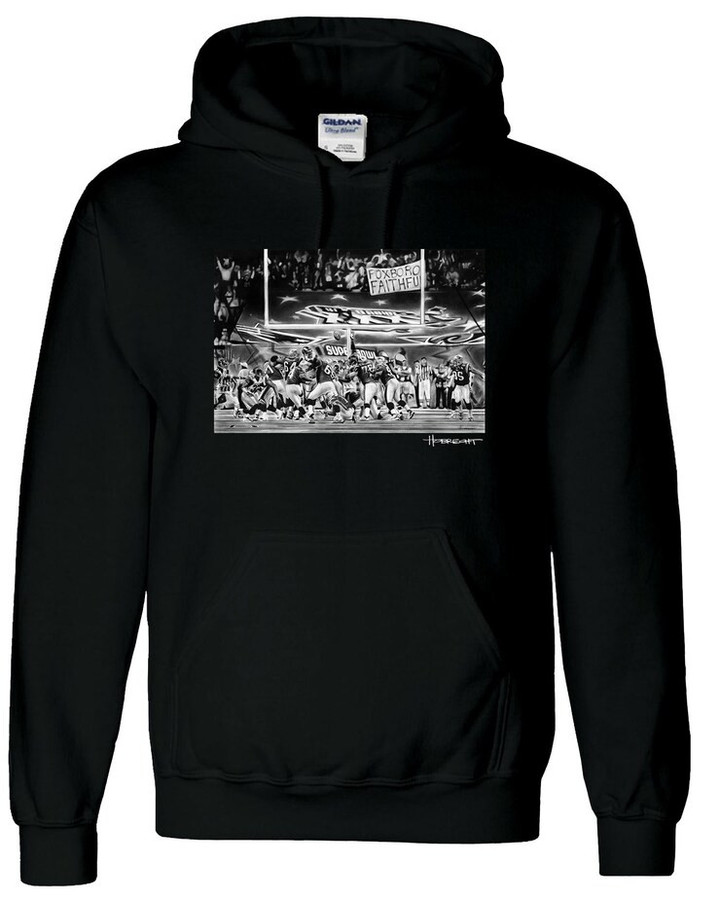 Foxboro Faithful Pullover Hoody with Art by Topps Artist Dave Hobrecht