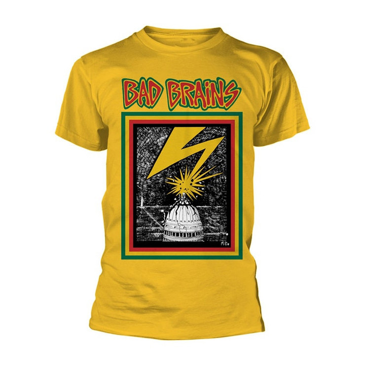 Yellow Bad Brains Rock Punk Official Tee T Shirt Mens Unisex