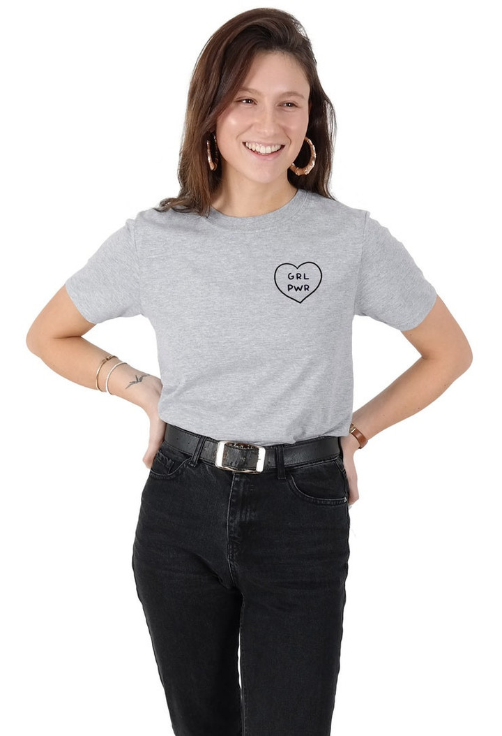 GRL PWR T shirt Top Shirt Tee Summer Fashion Blogger Pocket Heart Girl Power