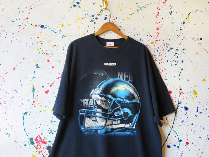 Vintage 90s San Diego Chargers T shirt Navy Blue