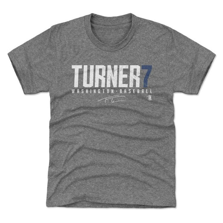 Trea Turner Kids T Shirt   Washington Baseball Trea Turner Turner7 W WHT