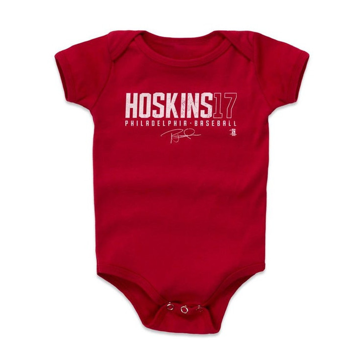 Rhys Hoskins Kids Baby Romper  Philadelphia Baseball Rhys Hoskins Hoskins17 W WHT