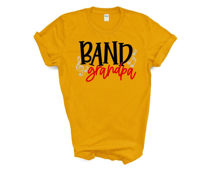 Band Grandpa Shirt  Marching Band Shirt  School Colors Unisex T Shirt Music Football Game Instruments