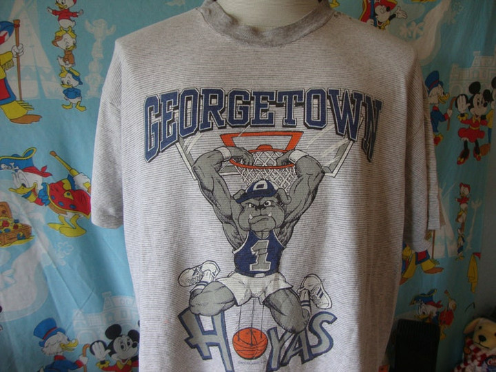 Vintage 90s Georgetown Hoyas 1991 Basketball T Shirt Size XL