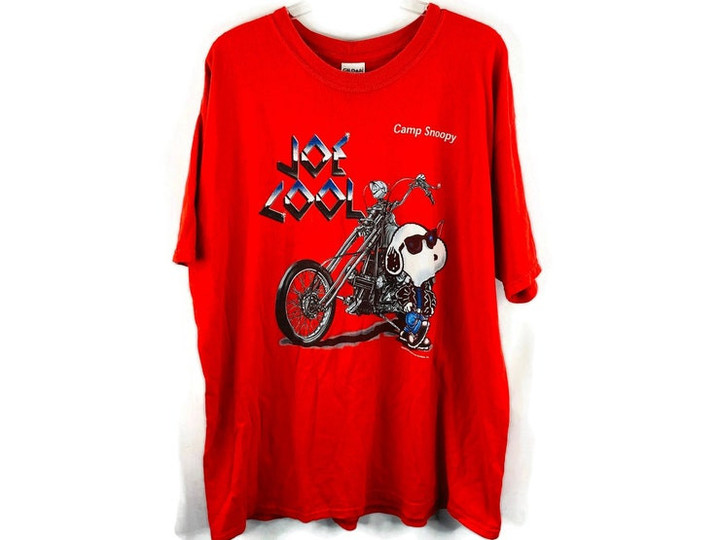 Snoopy Joe Cool Red Short Sleeve T Shirt Size XL