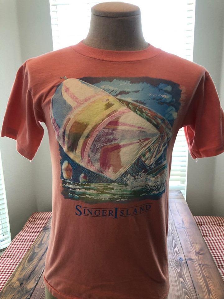 Vintage 90s Singer Island Tourist T Shirt Size M