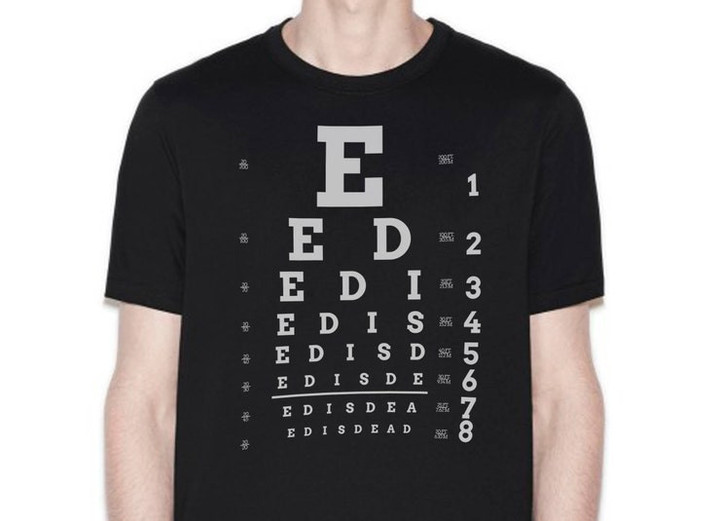 Pixies band shirt   Ed is Dead lyrics   indie rock shirt   eye chart shirt