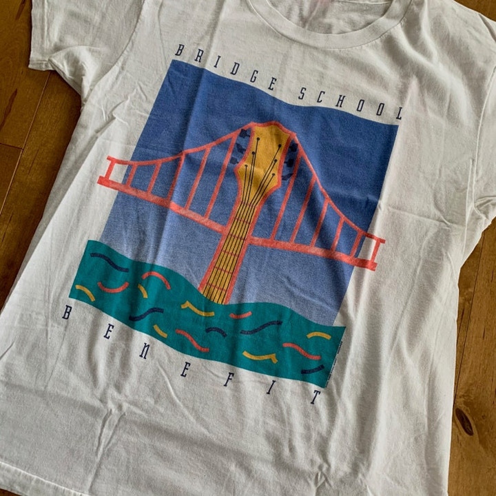 1990 Bridge School Benefit Concert T shirt Neil Young  Crazy Horse October 25 RARE Elvis Costello Steve Miller San Francisco Cheech Marin