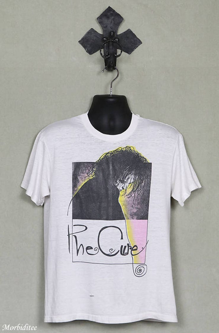The Cure vintage rare T shirt white tee shirt soft and thin Robert Smith The Glove Siouxsie and the Banshees