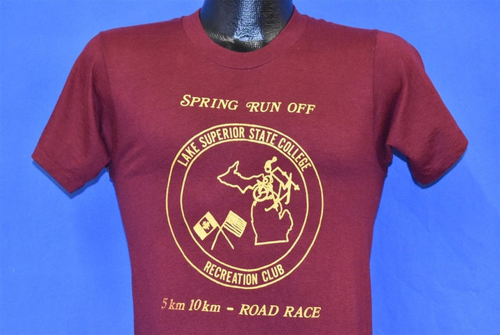 80s Spring Run Off Lake Superior College 5K Race t shirt Small