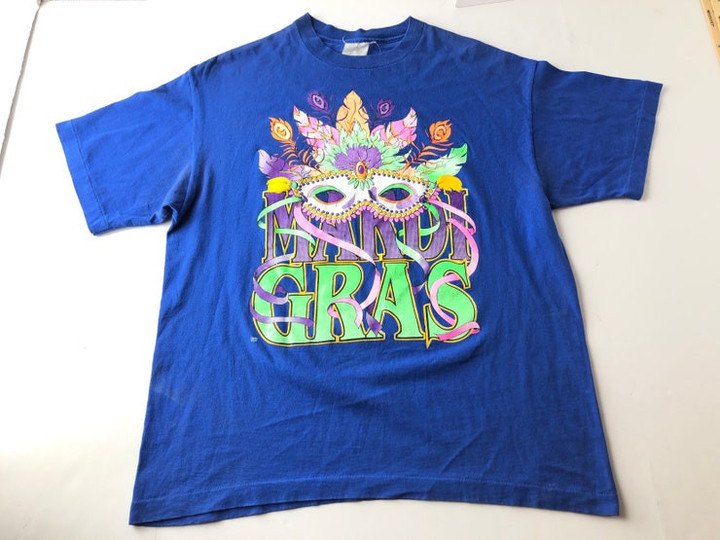 Vintage 90s Mardi Gras t shirt mens L New Orleans single stitch