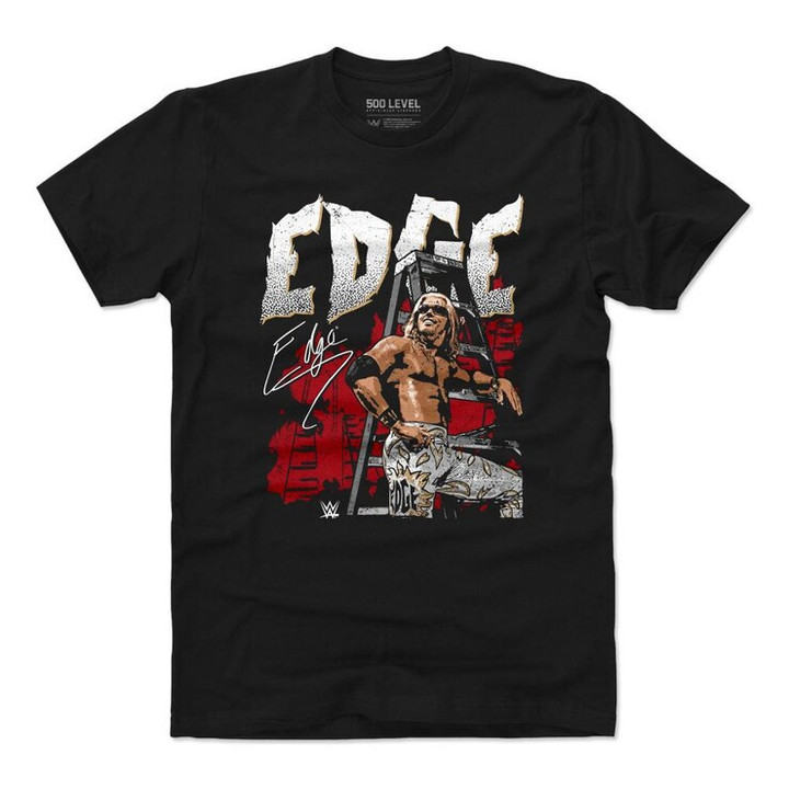 Edge Mens Cotton T shirt   Legends Wwe Edge Ladder Wht