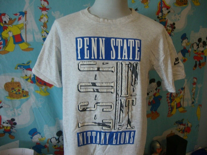 Vintage 90s Penn State Nittany Lions Nike Gray Tag T Shirt L