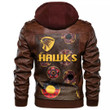Hawthorn Hawks Special Indigenous - Football Team Zipper Leather Jacket | Rugbylife.co
