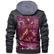 Brisbane Lions Indigenous and Camo - Football Team Zipper Leather Jacket | Rugbylife.co
