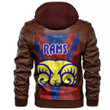 Adelaide Rams - Rugby Team Zipper Leather Jacket | Rugbylife.co
