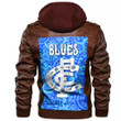 Carlton Blues Special Style - Football Team Zipper Leather Jacket | Rugbylife.co
