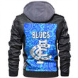 Carlton Blues Special Style - Football Team Zipper Leather Jacket | Rugbylife.co
