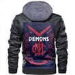 Melbourne Demons Original - Football Team Zipper Leather Jacket | Rugbylife.co

