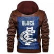 Carlton Blues New Release - Football Team Zipper Leather Jacket | Rugbylife.co
