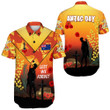 Australia Anzac Lest We Forget 2022 - Orange Short Sleeve Shirt | Rugbylife.co
