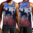 Rugbylife Clothing - Anzac Day Lest We Forget Vintage Poppies Men Tank Top | Rugbylife.co
